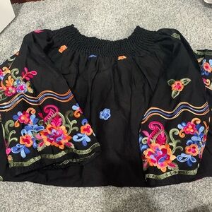 Black multi floral minidress